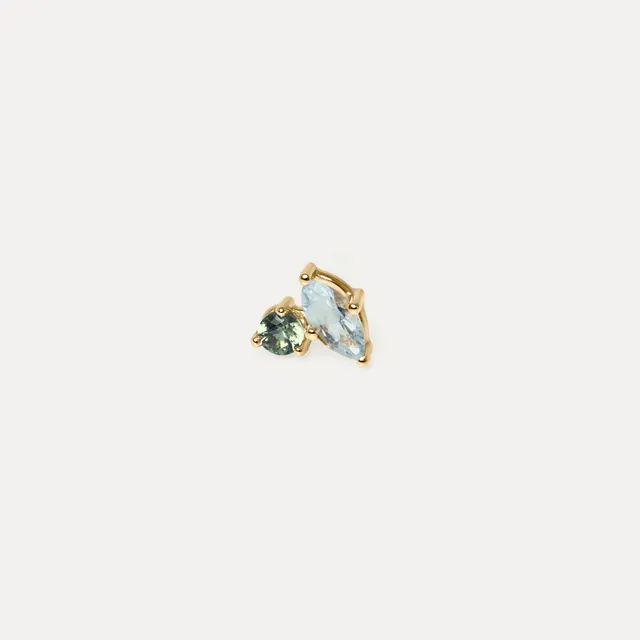 Stilnest Joy Ohrstecker Aquamarin Saphir 585 Gold Single rechts