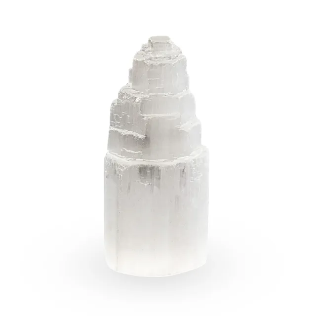 NKlaus Selenit Turm Heilstein weiß 10 cm 250 g