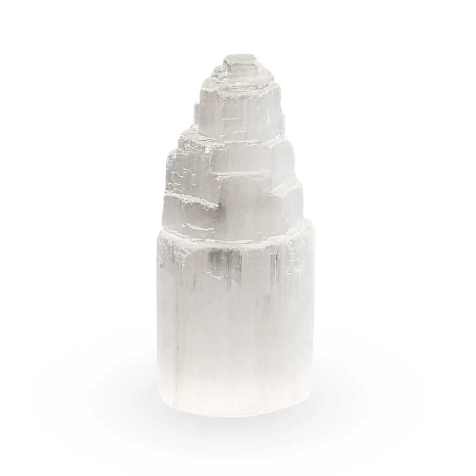 NKlaus Selenit Turm Heilstein weiß 10 cm 250 g