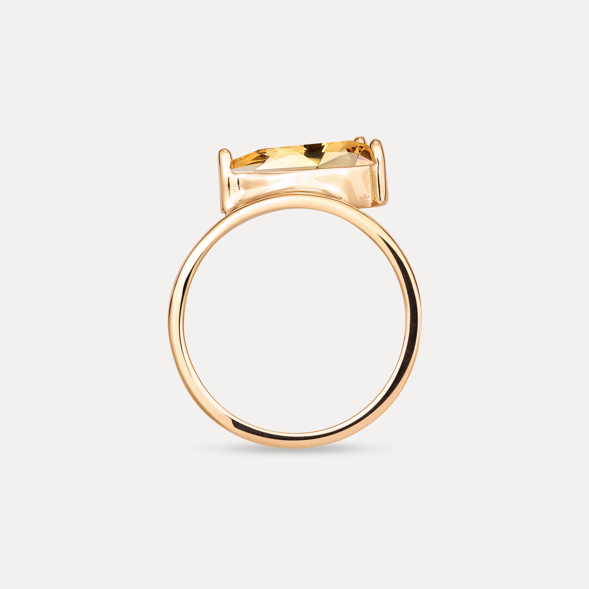 Stilnest Citrin Balance Drop Ring 585 Gold Gelb