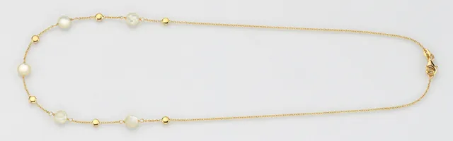 Eugen Rühle Colliers Collier Perlmutt Goldlinsen 585 Gelbgold
