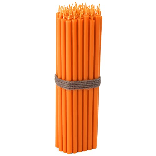 NKlaus CANDLES Stabkerzen orange 50 Stück 16cm Paraffin