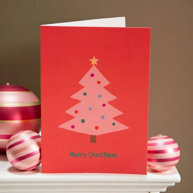 Joy by Corrine Smith Prints Cards Weihnachtskarte Rosa A6