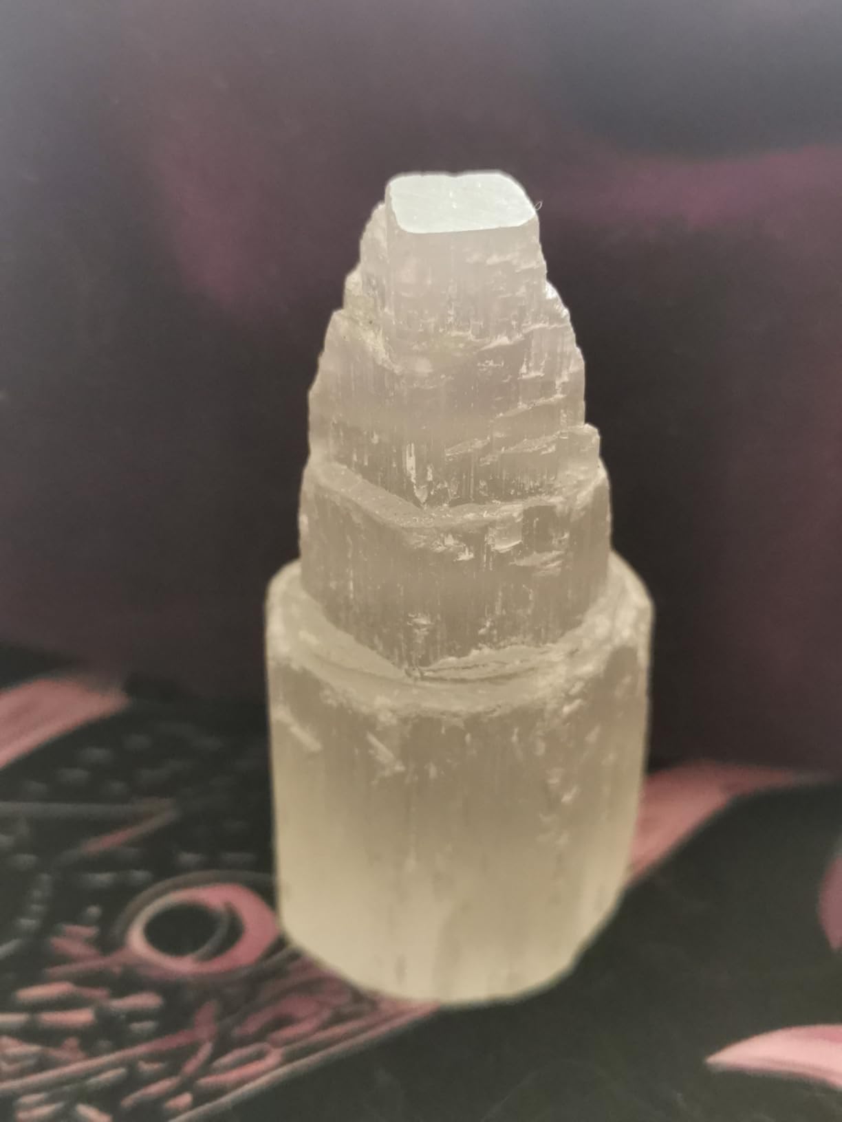 NKlaus Healing Crystals Selenit Turm Eisberg 6 cm 1 Stück weiß