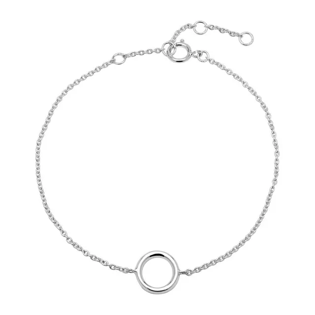 JEWLIX ID-Armbänder Kreis Sterlingsilber Armband Silber