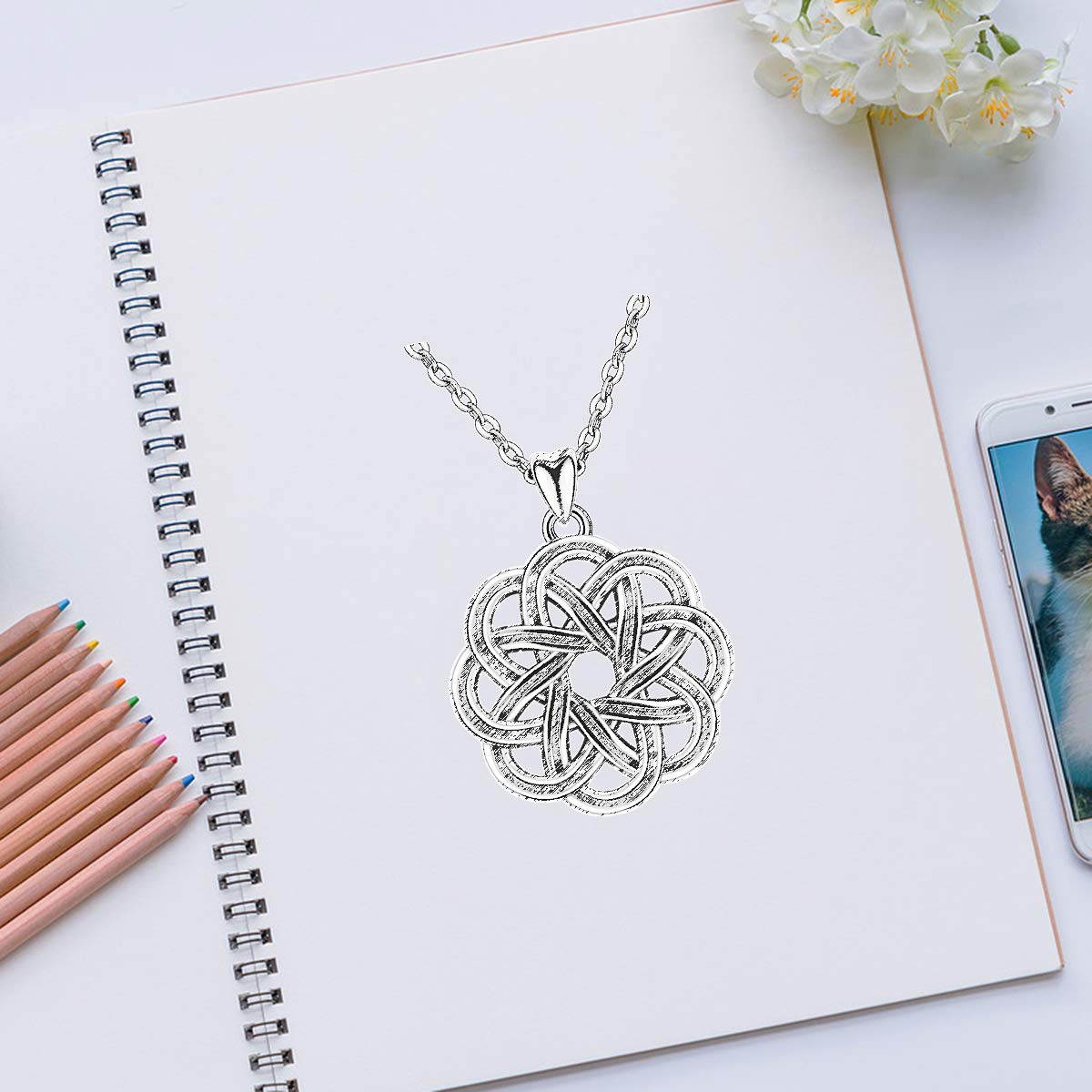 Eudora Harmony Bola Keltischer Knoten Kette 925 Silber 45,7cm
