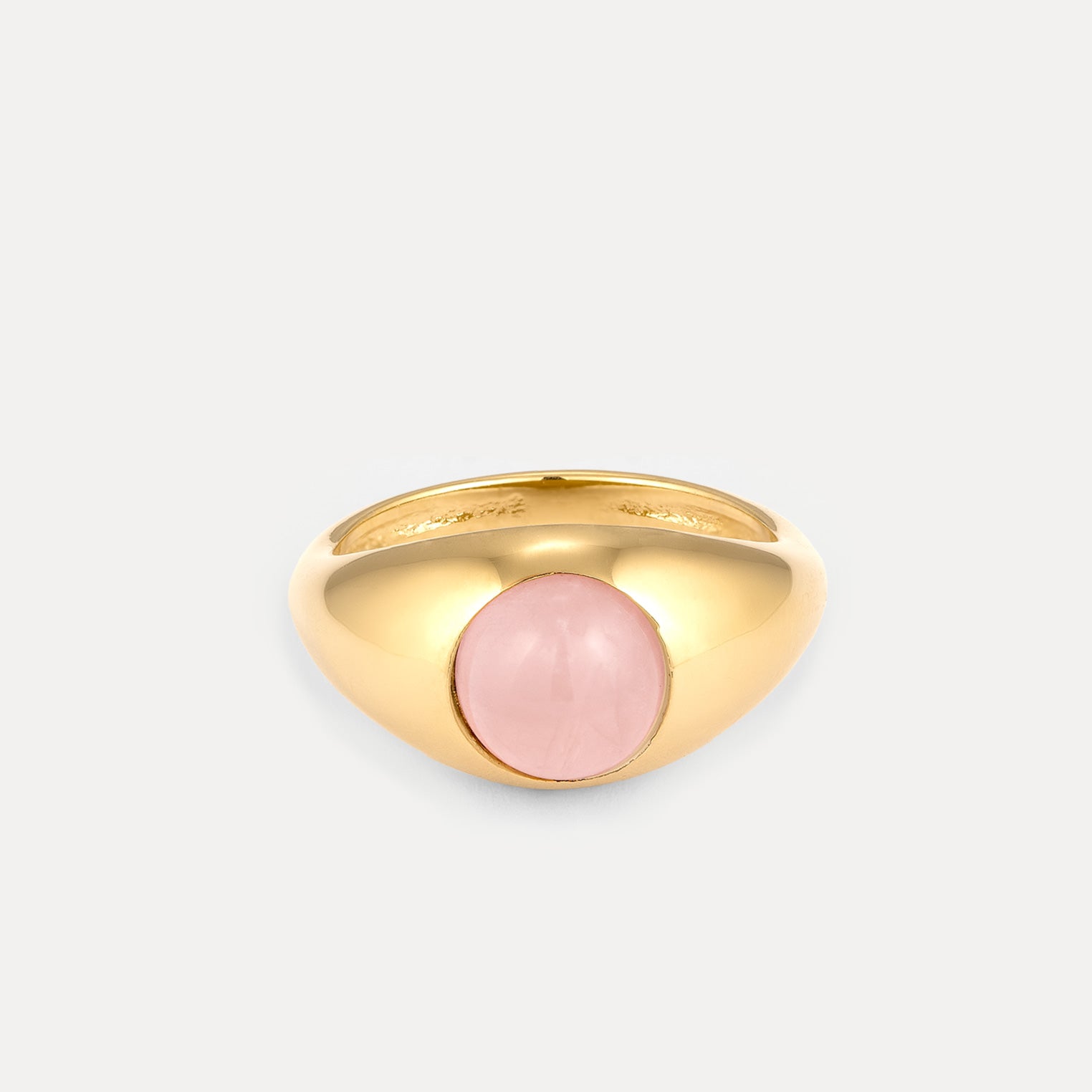 Stilnest Eden Pea Rosenquarz Ring Gold Vermeil 52
