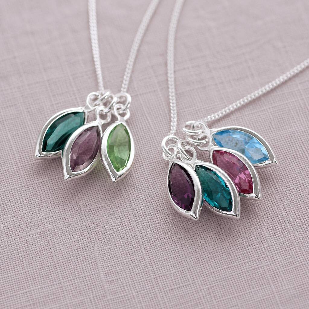 Joy by Corrine Smith Family Marquise Geburtsstein Halskette Silber