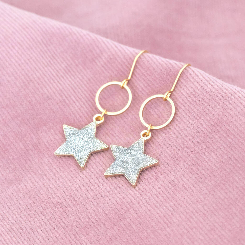 Joy by Corrine Smith Sparkle Star Circle Ohrringe Gold