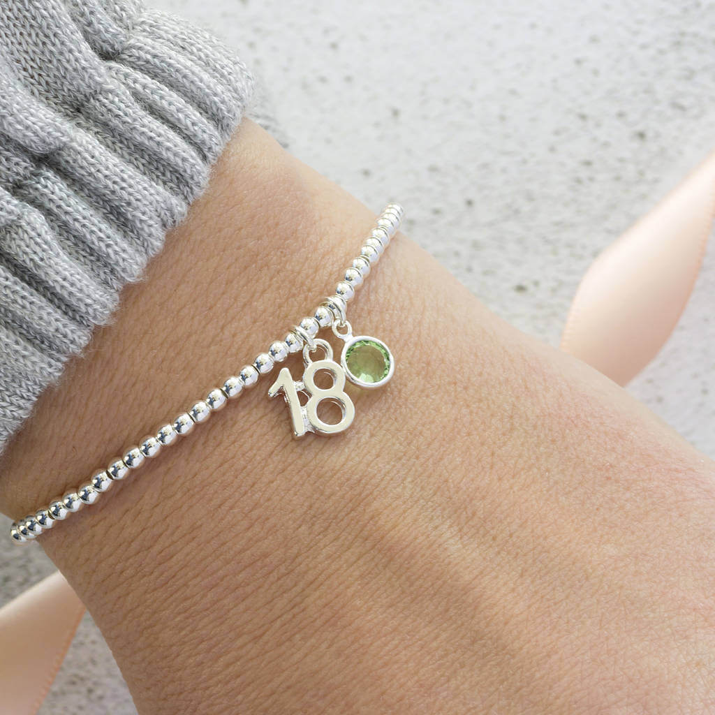 Joy by Corrine Smith 18th Birthday Armband Silber Geburtsstein