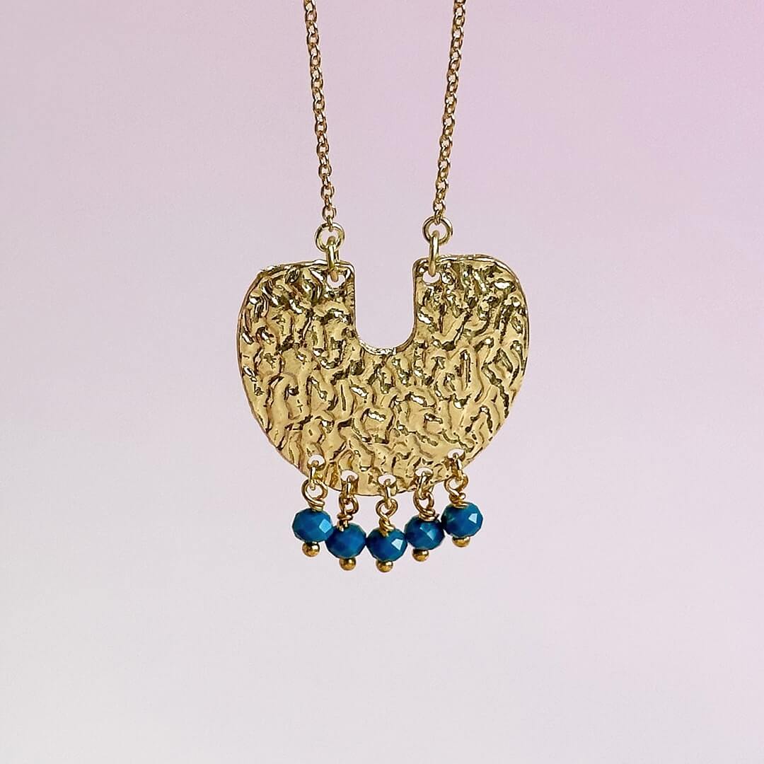 Joy by Corrine Smith Indigo Fransen Halskette Gold Blau