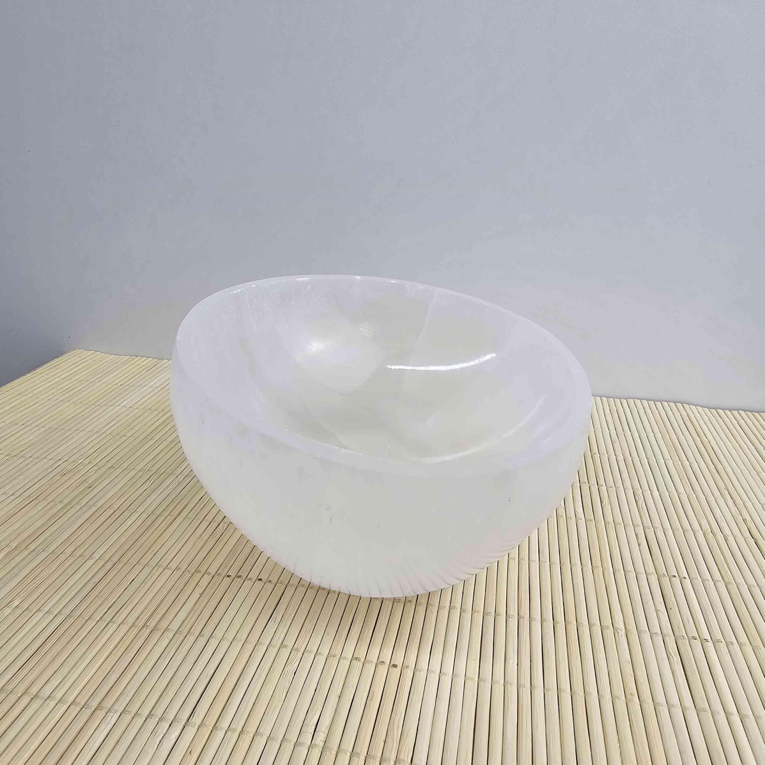 NKlaus Selenit-Schale rund 12x7 cm poliert