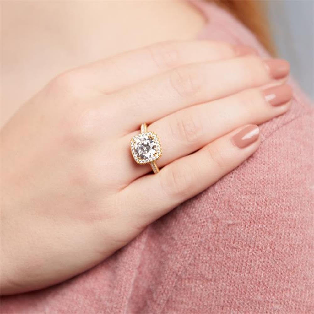 JEWLIX Verlobungsring 925 Silber vergoldet Zirkonia 54mm