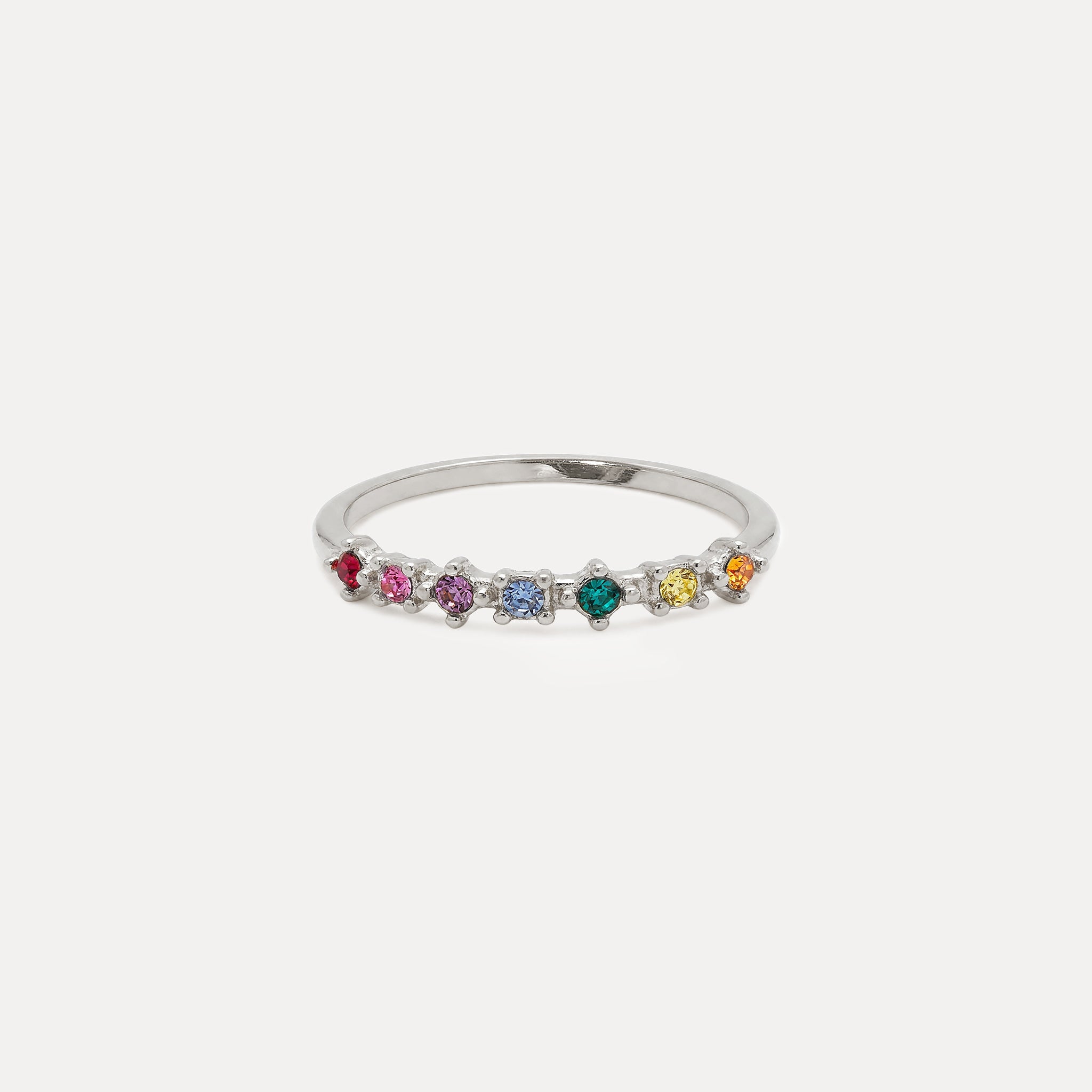 Stilnest Rainbow Delight Ring Edelsteinring Gold Vermeil 52