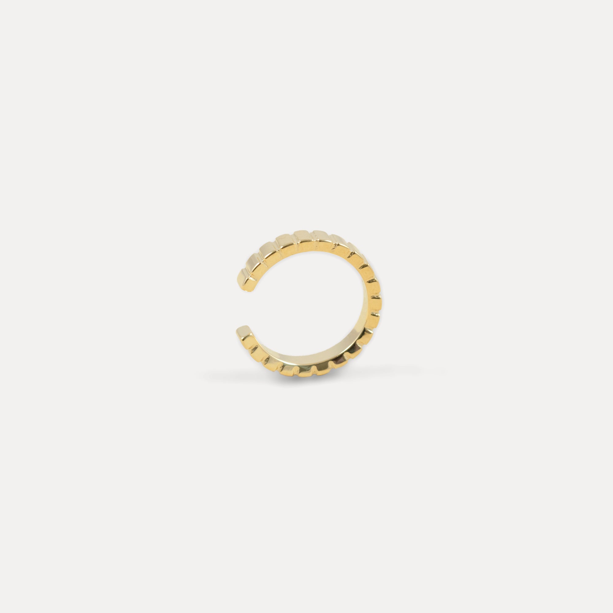 Stilnest Ridged Ear Cuff 585 Gold 14k Massivgold Ohrringe