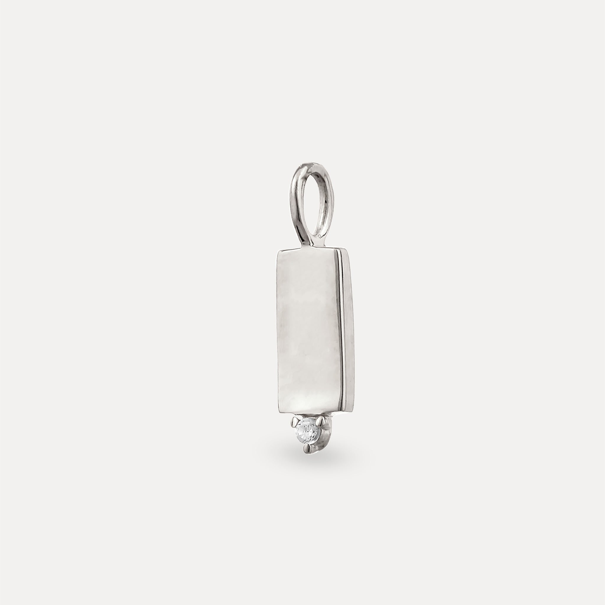 Stilnest Saphir Brick Tag Anhänger 24k Gold Vermeil eckig