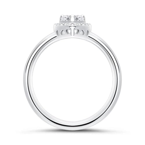 JEWLIX Herzring 925 Silber Zirkonia Ring 56mm