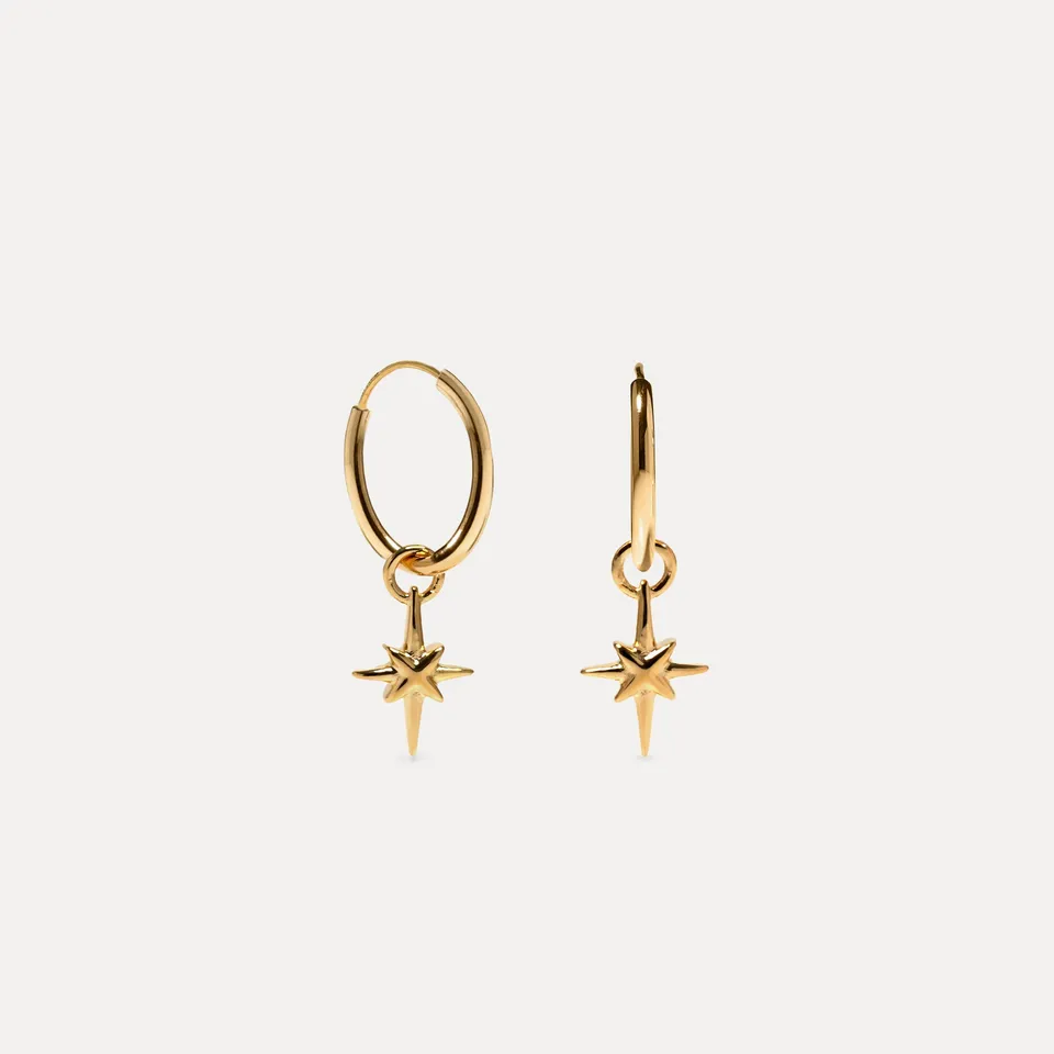 Stilnest Star Light Creolen Stern 15mm Gold Silber