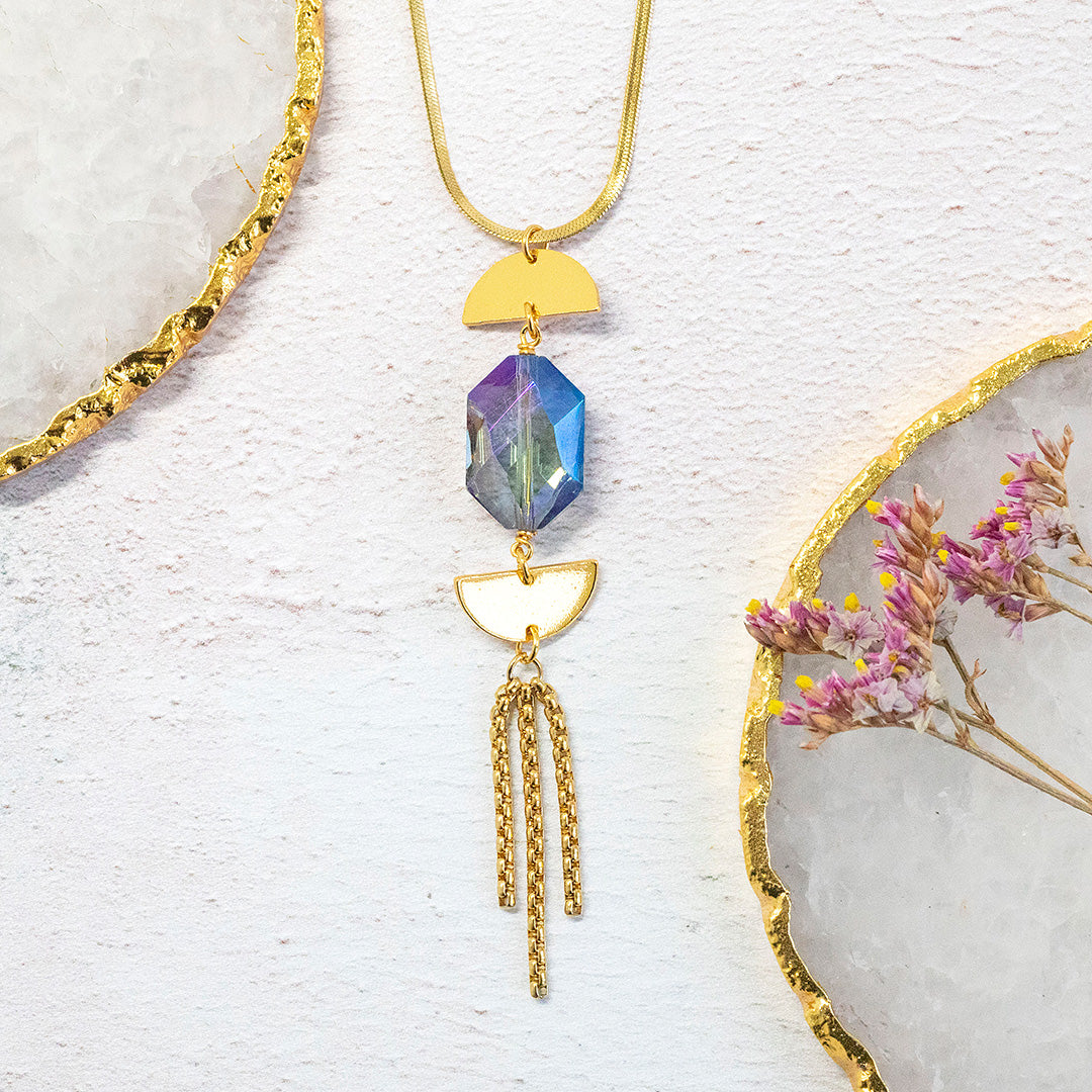 Joy by Corrine Smith Epsilon Halskette Gold Kristall Mond