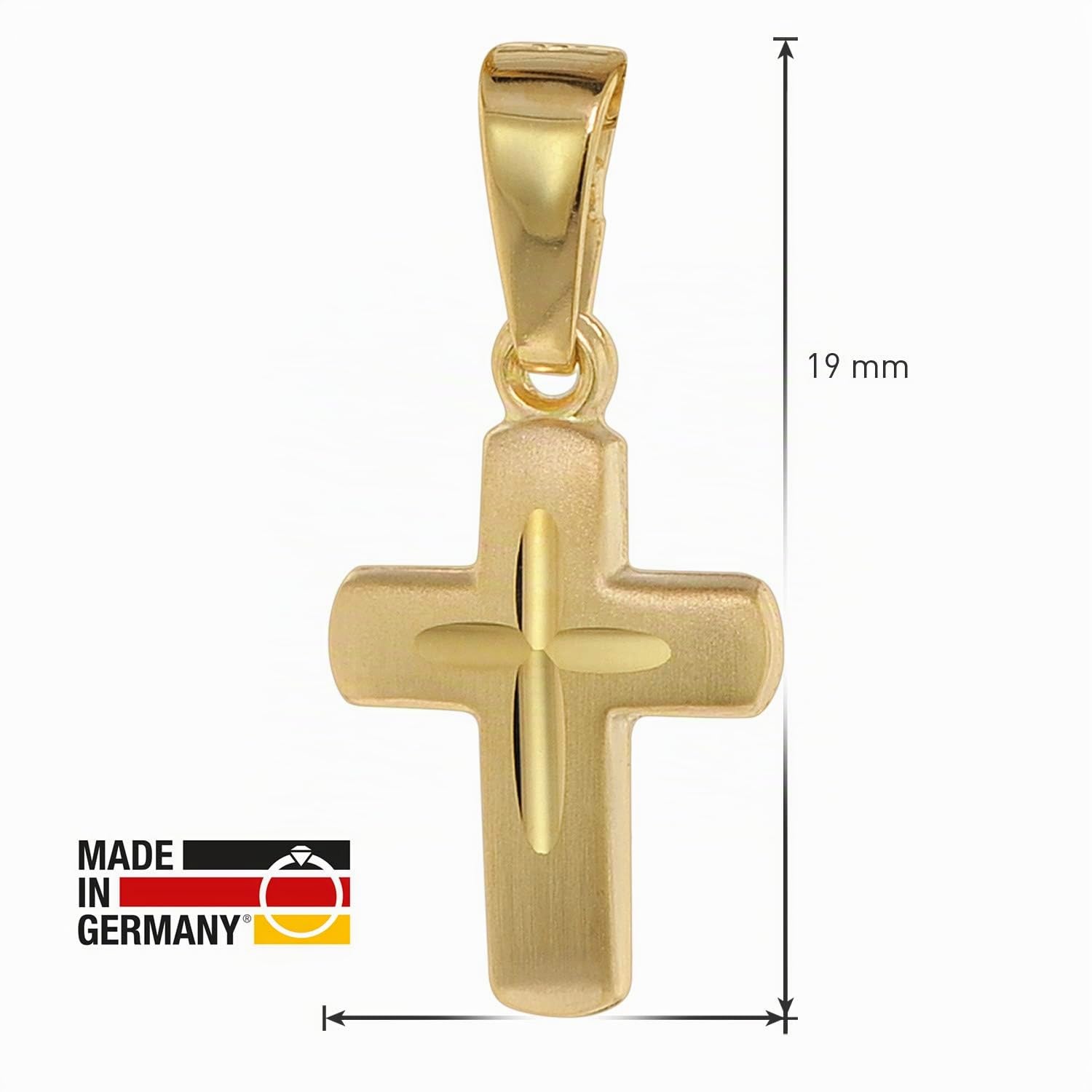 trendor Halsketten Kreuz-Anhänger Gold 585 Kinder 40 cm
