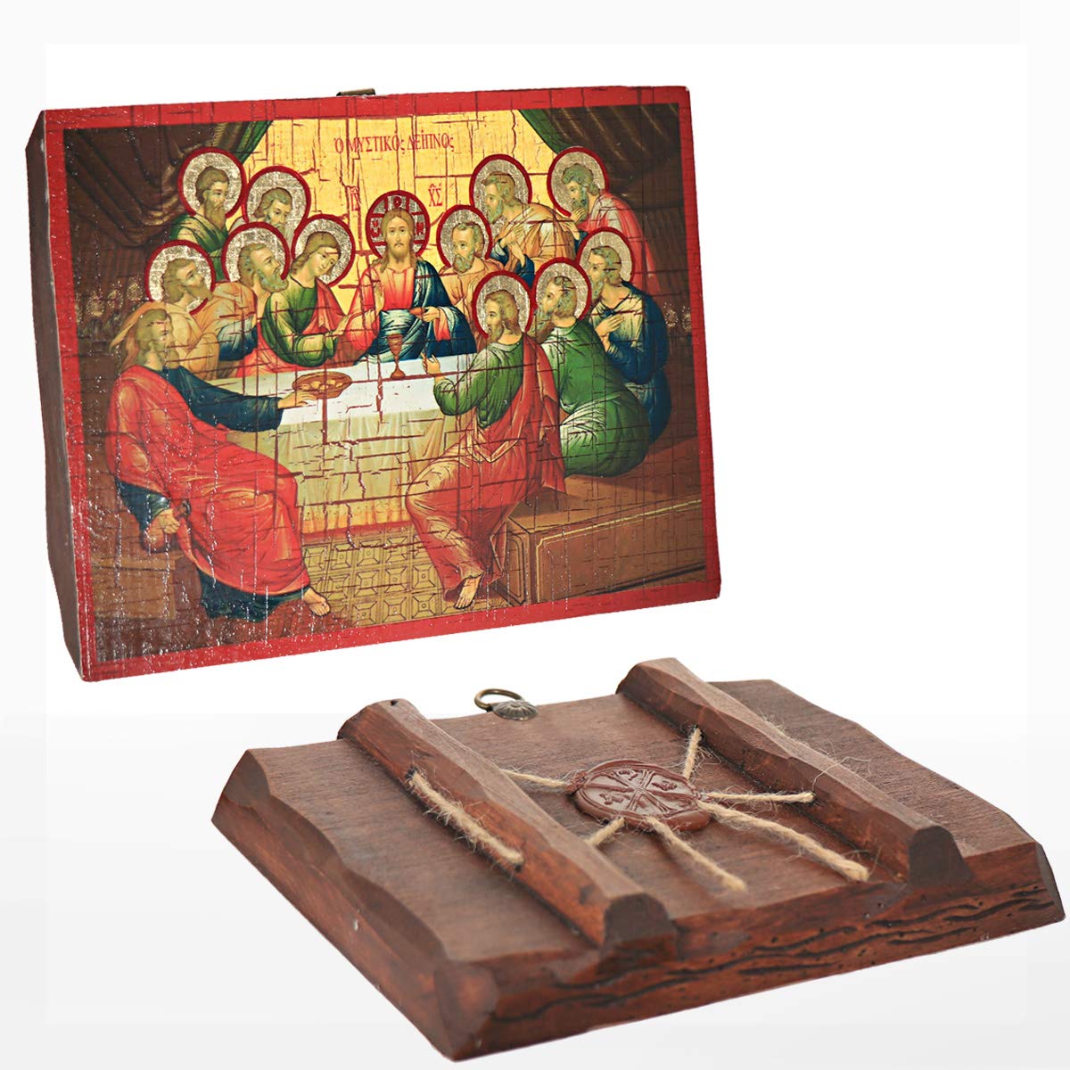 NKlaus RELIGIOUS ICONS Ikone Letztes Abendmahl Holz 16x12,5 cm