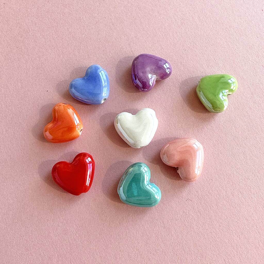 Joy by Corrine Smith Glazed Heart Armband Gold Herz Keramik