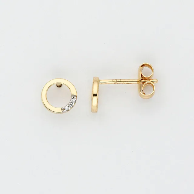 Eugen Rühle Ohrschmuck Kreis 6mm Ohrringe 585 Gold Brillant 0,01ct