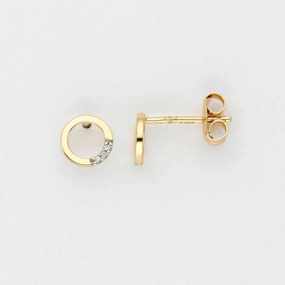 Eugen Rühle Ohrschmuck Kreis 6mm Ohrringe 585 Gold Brillant 0,01ct