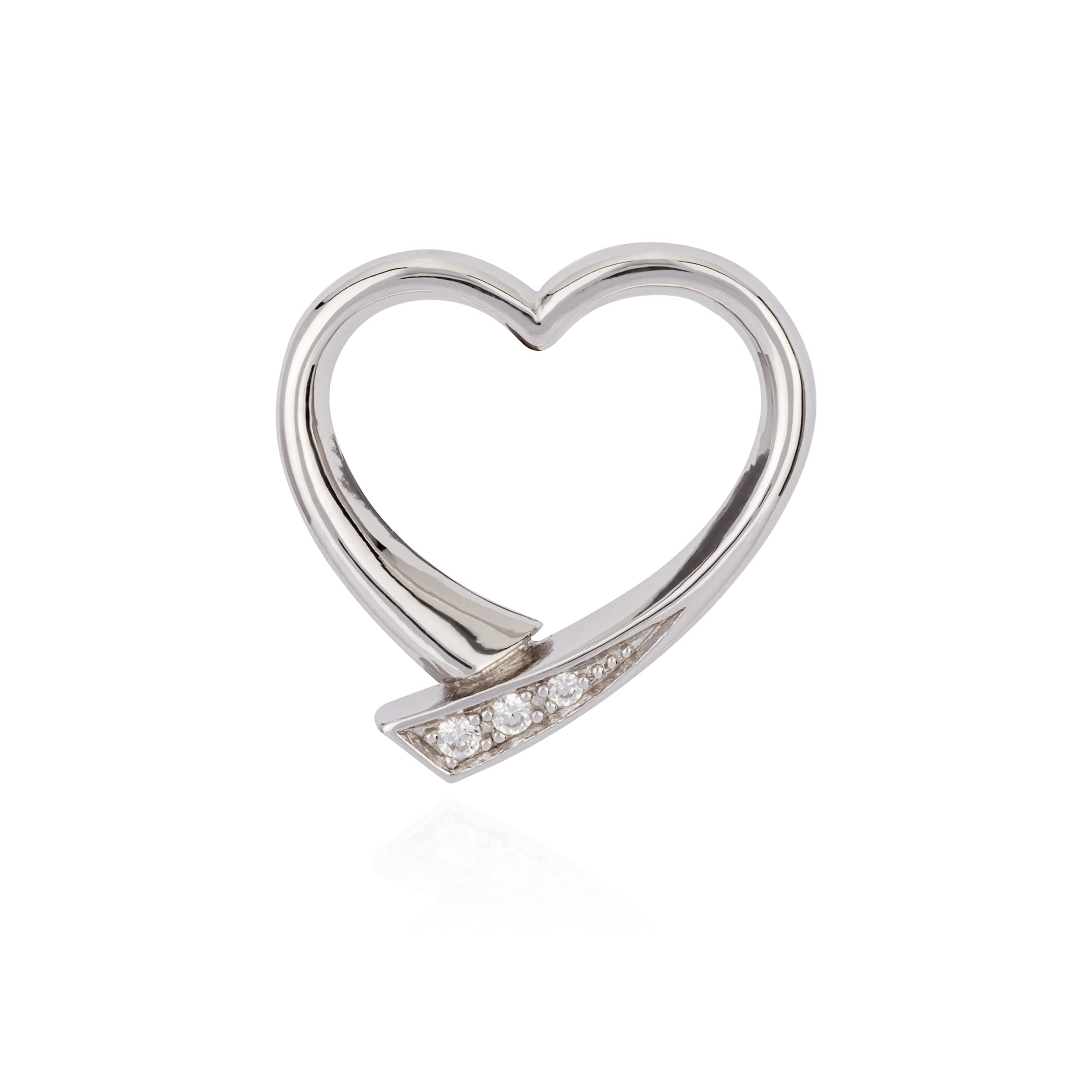 NKlaus JEWELLERY 9789 Herz Kettenanhänger Silber Zirkonia