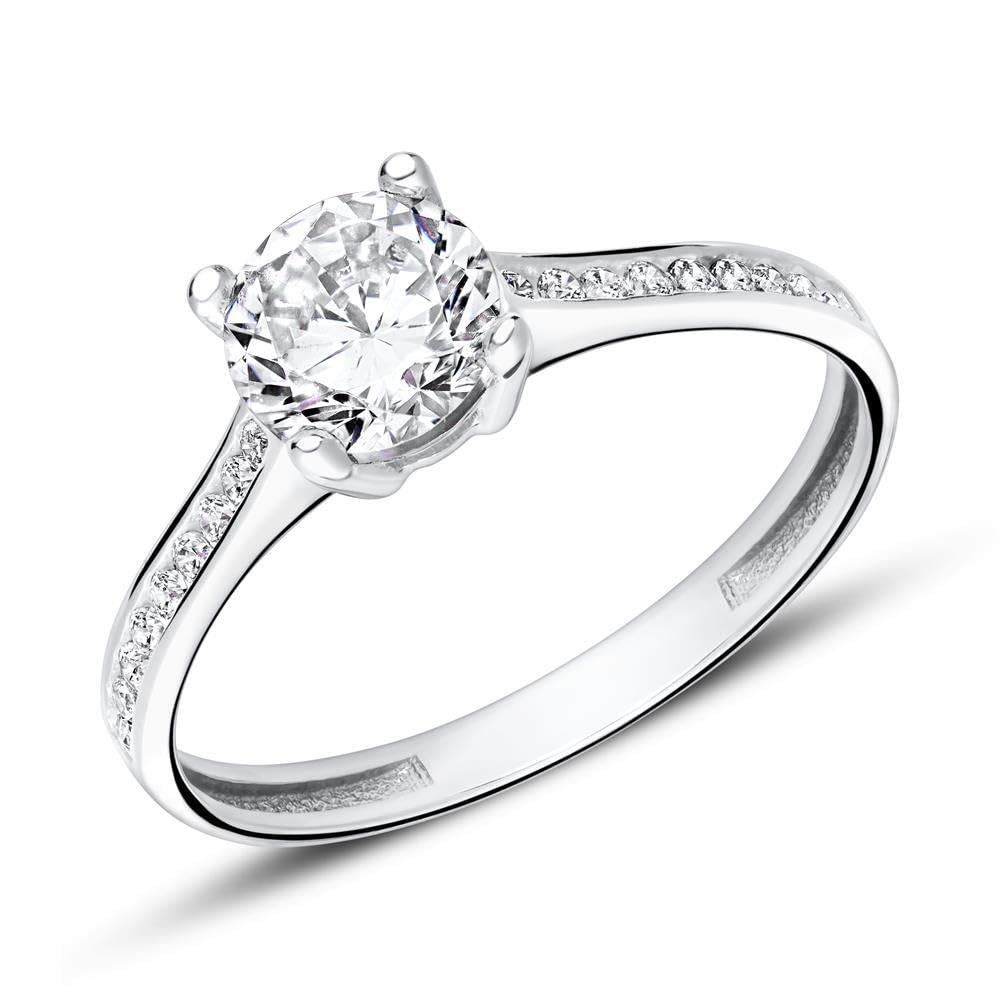 JEWLIX Verlobungsring Weißgold 375 Gr. 54 Zirkonia