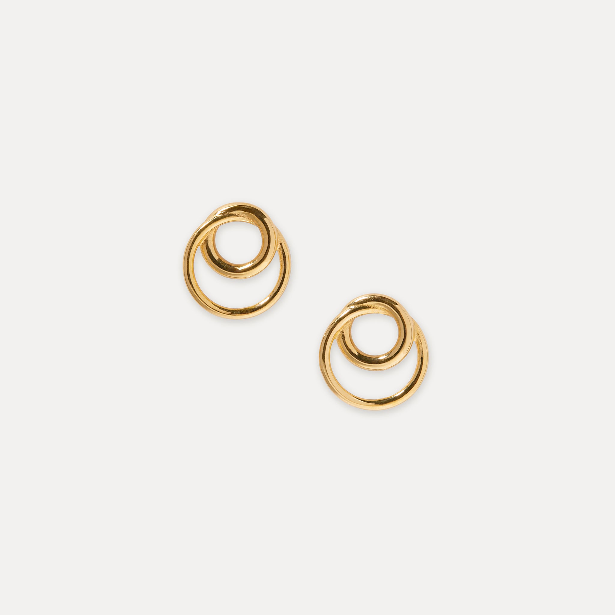 Stilnest Duo Ohrstecker Ohrringe 24k Gold Vermeil Kreise