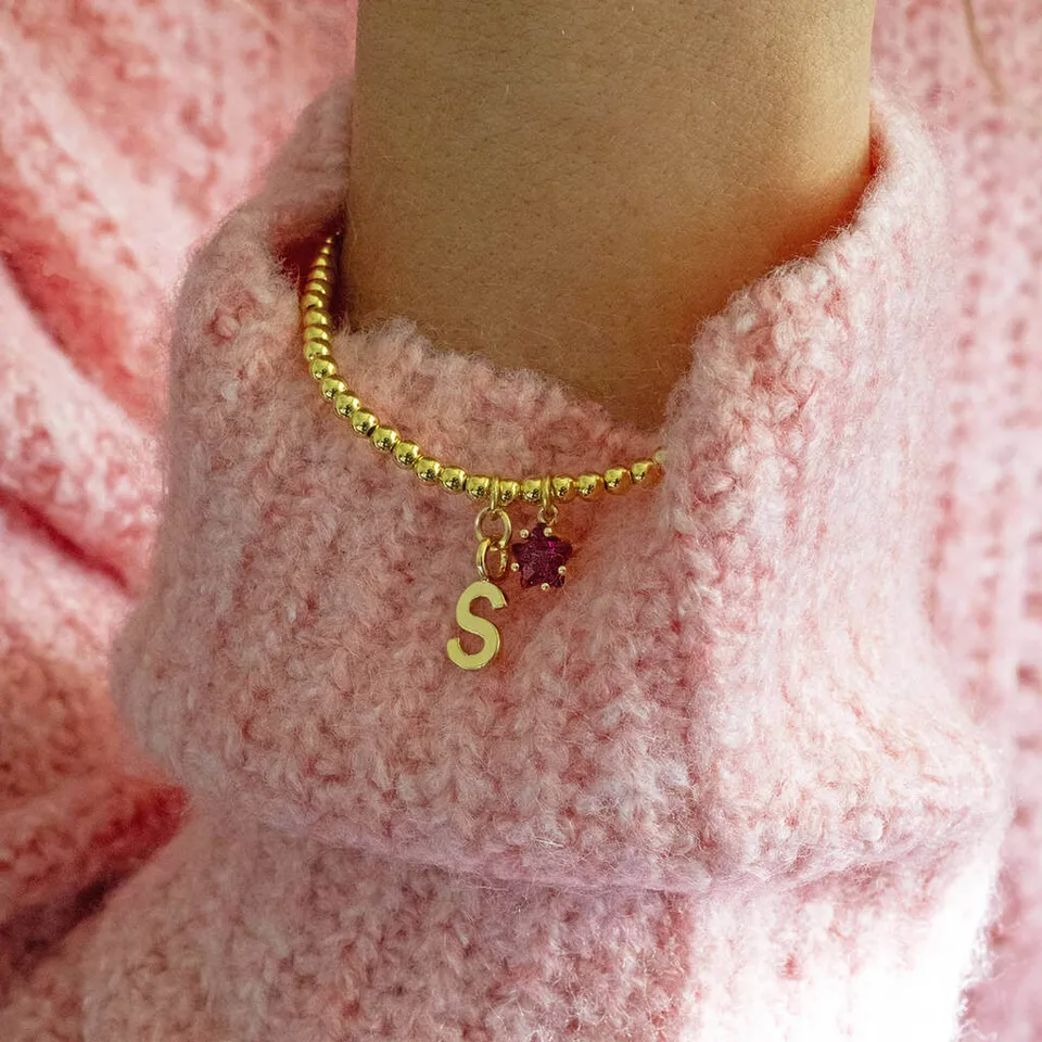 Joy by Corrine Smith Star Armband Gold Initial Geburtsstein