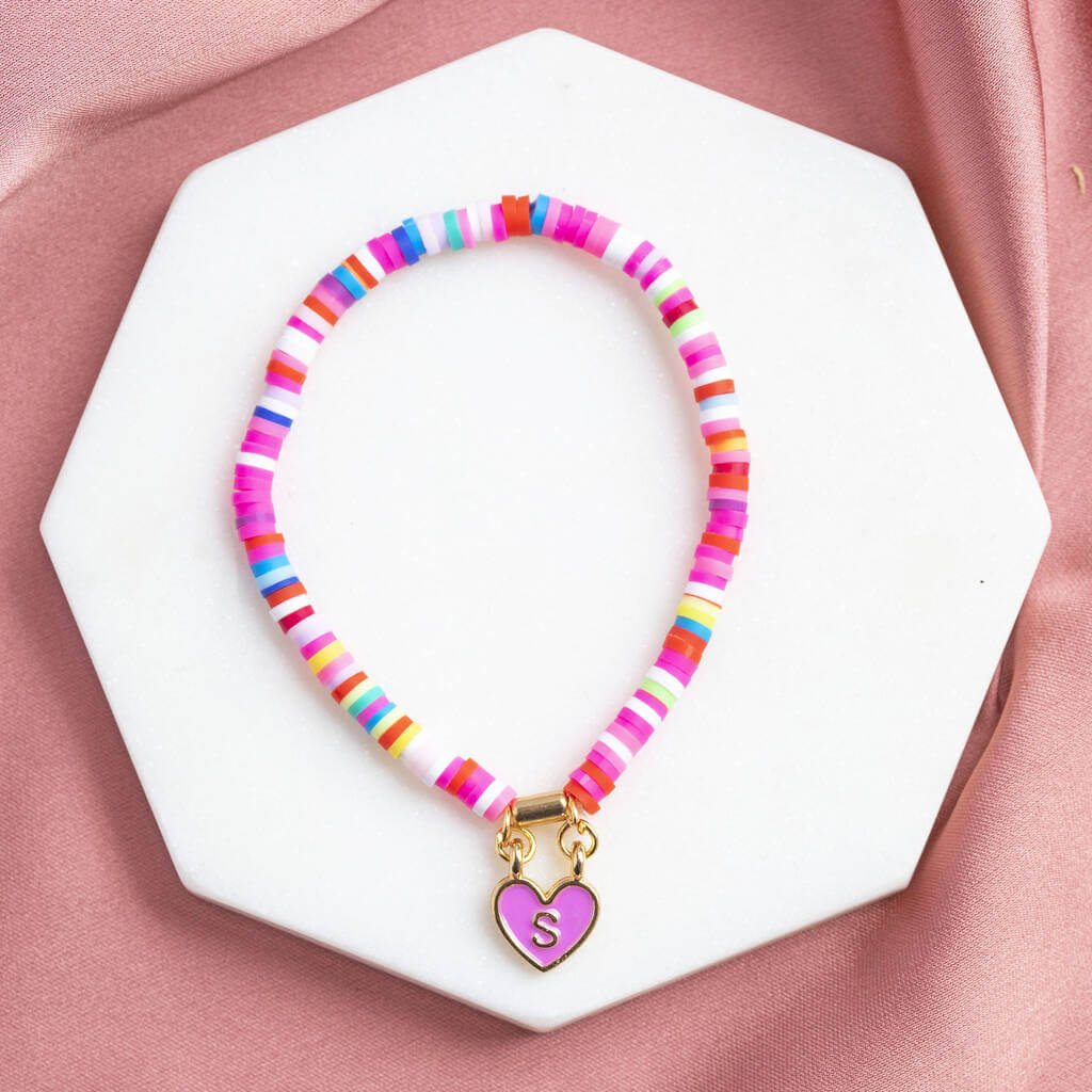 Joy by Corrine Smith Enamel Heart Armband Bunt Stretch