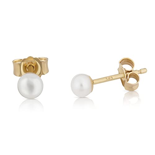 NKlaus JEWELLERY Perlen Ohrstecker Gelbgold 585 3 mm Süßwasserperle