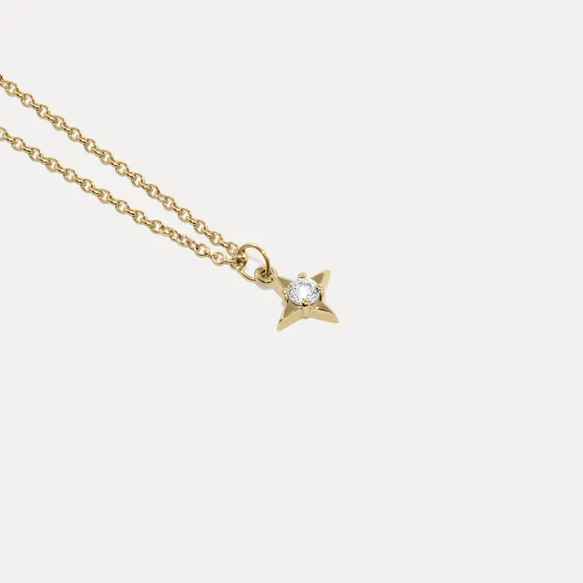 Stilnest Diamant Stella Star Kette 585 Gold 45cm