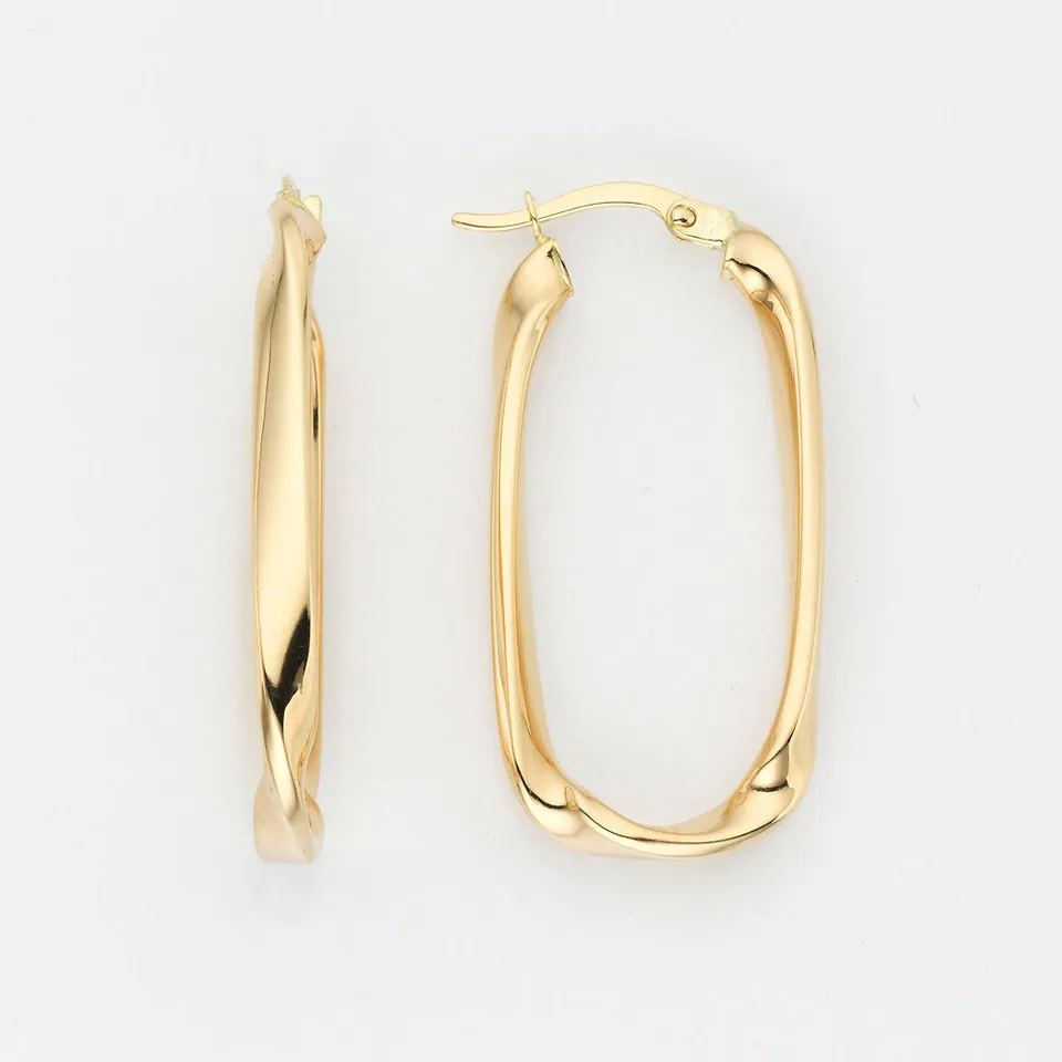 Eugen Rühle Ohrschmuck Bügel-Creolen oval 3x30x16,5mm 585 Gelbgold