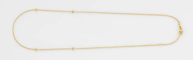 Eugen Rühle Colliers Collier 750 Gelbgold mit 4 Goldlinsen 45 cm