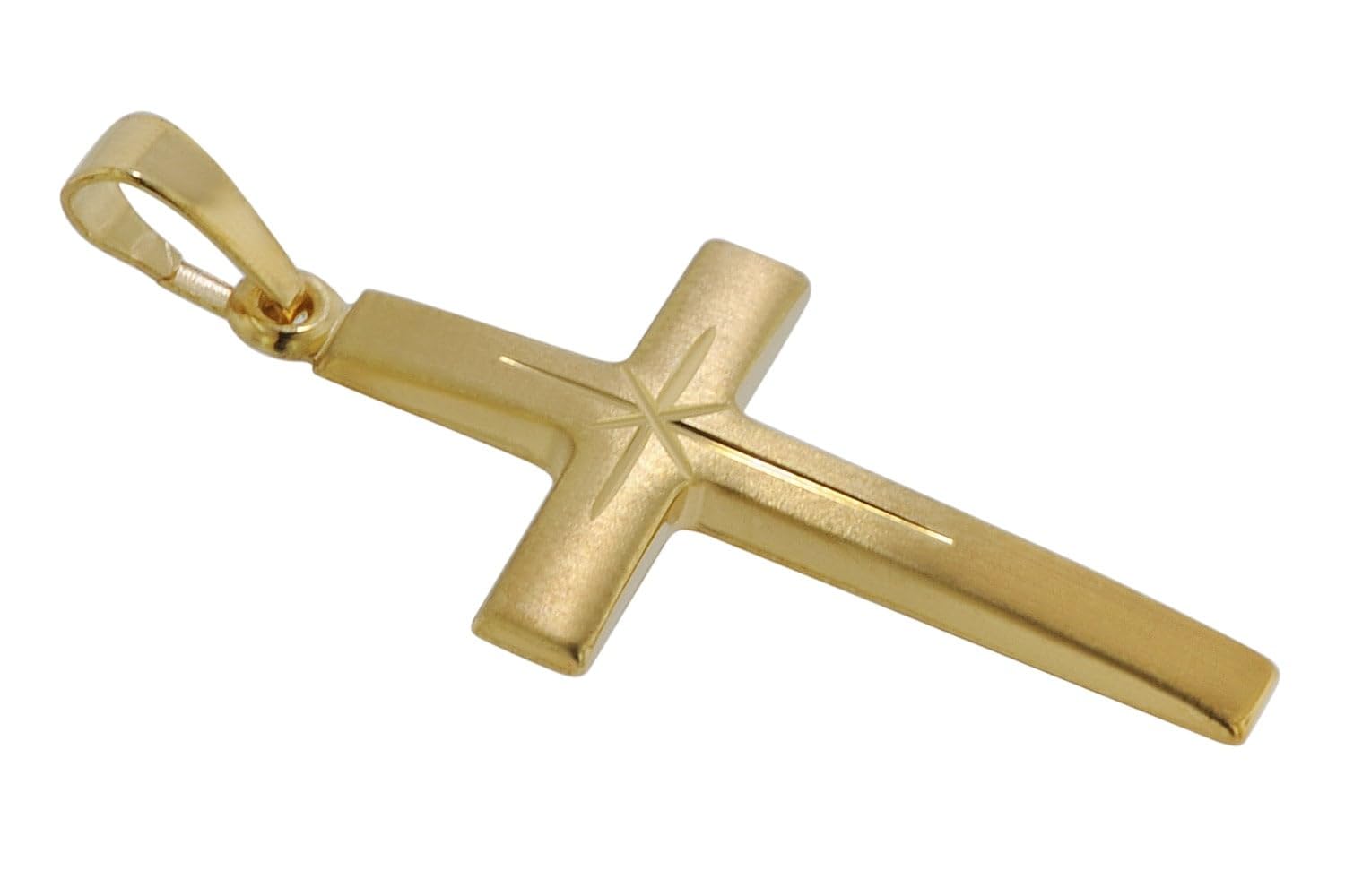 trendor Kreuz 24 mm Gold 333 mit Kette 42 cm 75278