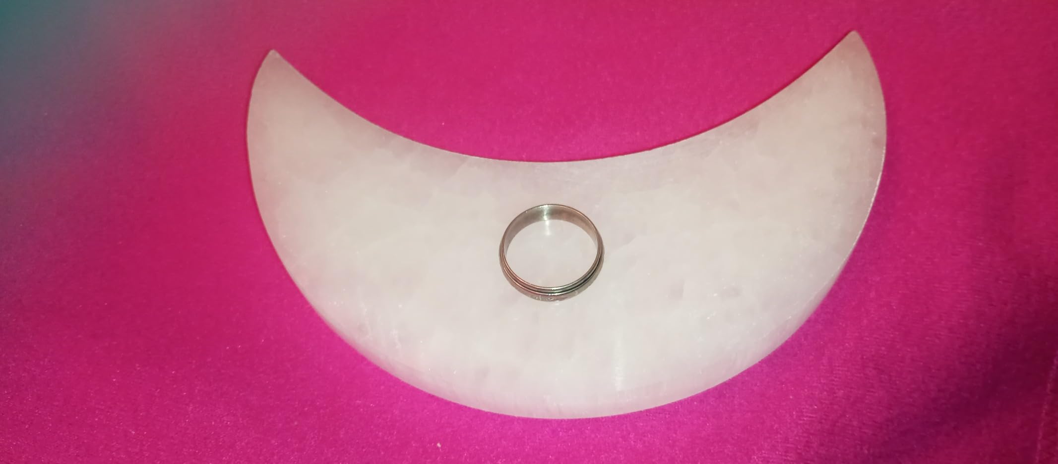 NKlaus Healing Crystals Selenit Halbmond Aufladeplatte 15 cm Platte