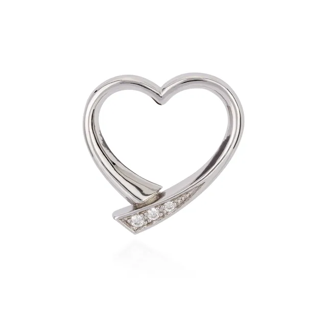 NKlaus JEWELLERY 9789 Herz Kettenanhänger Silber Zirkonia