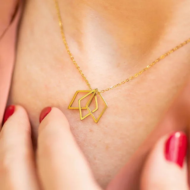 Joy by Corrine Smith 30. Geburtstag Halskette Gold Rhombus