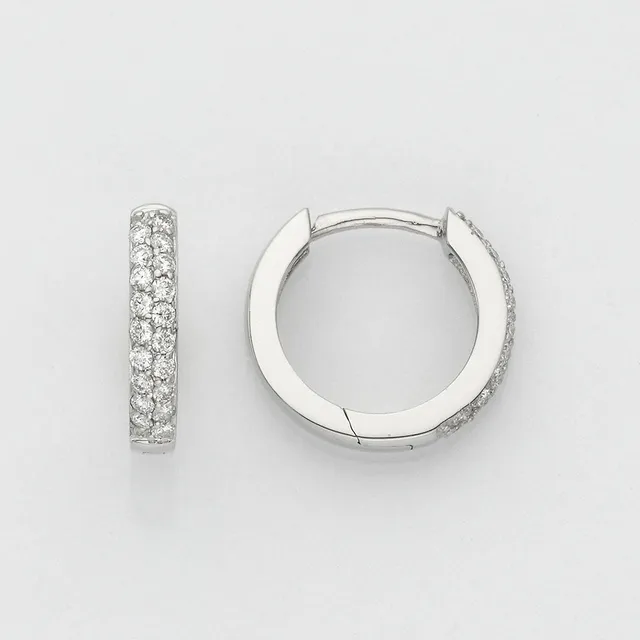 Eugen Rühle Ohrschmuck Creolen Brillanten 0,24ct 13mm 585 Rotgold