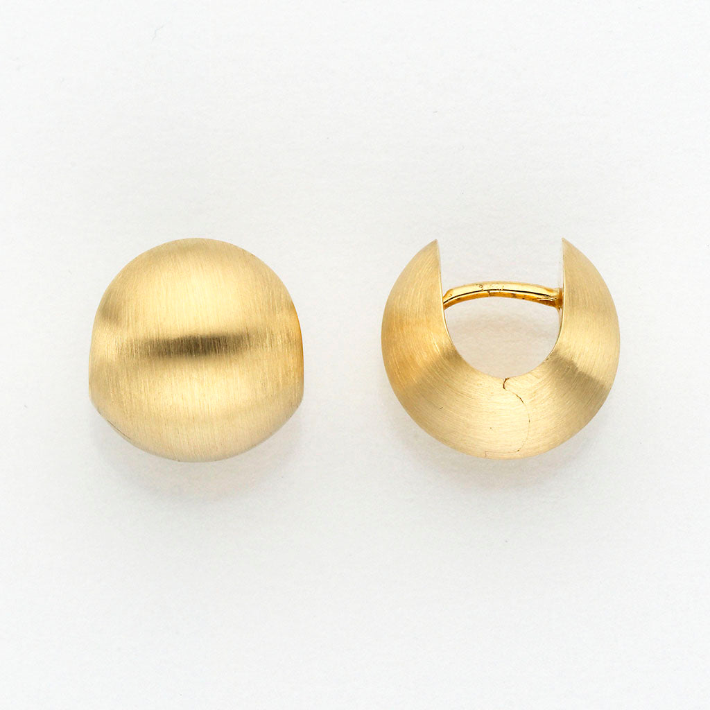 Eugen Rühle Ohrschmuck Creolen kugelförmig matt 585 Gelbgold