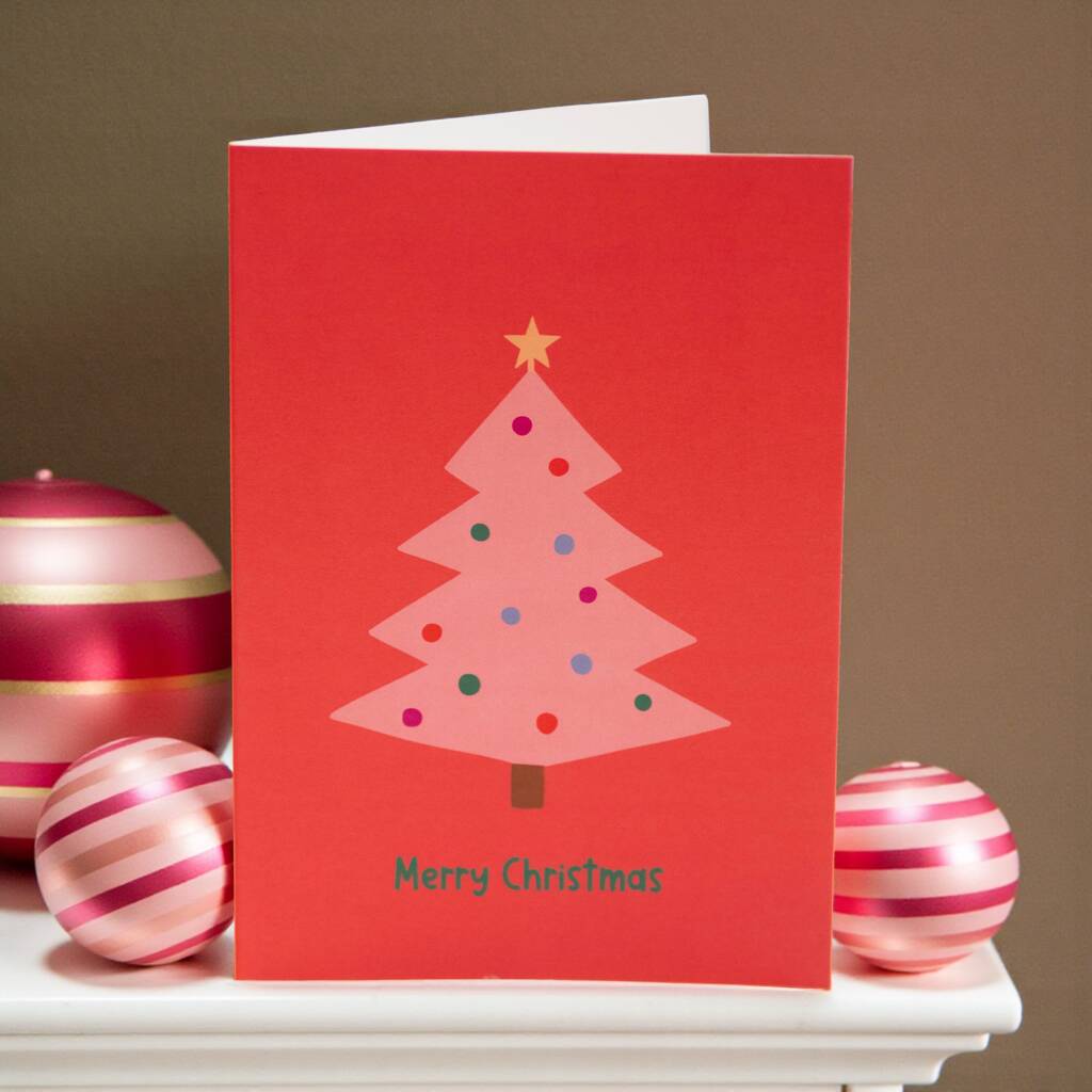 Joy by Corrine Smith Prints Cards Weihnachtskarte Rosa A6