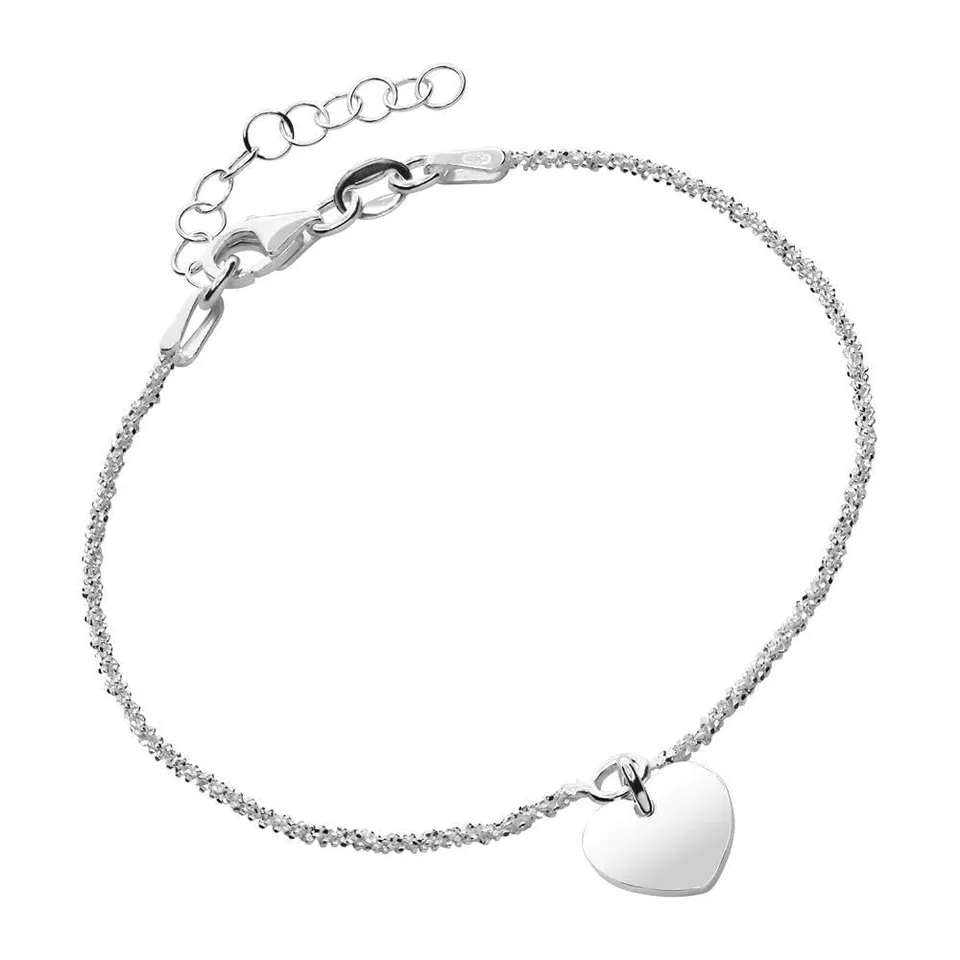 JEWLIX Armband 925er Silber mit Herzanhänger