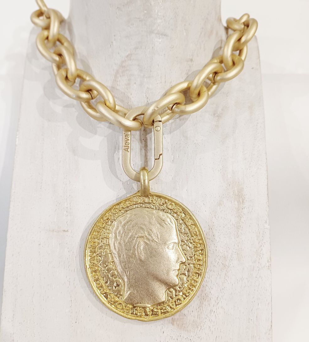 Alevá Bijoux Moneta Giulio Cesare Münz-Anhänger vergoldet