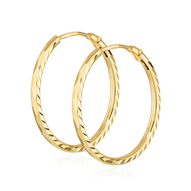 NKlaus Paar Creolen 333 Gelbgold Ohrringe 1,1 mm Gelbgold