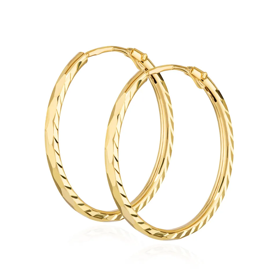 NKlaus Paar Creolen 333 Gelbgold Ohrringe 1,1 mm Gelbgold