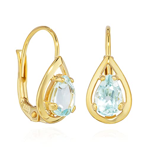 NKlaus Jewellery Brisur Ohrhänger Blautopas 333 Gold