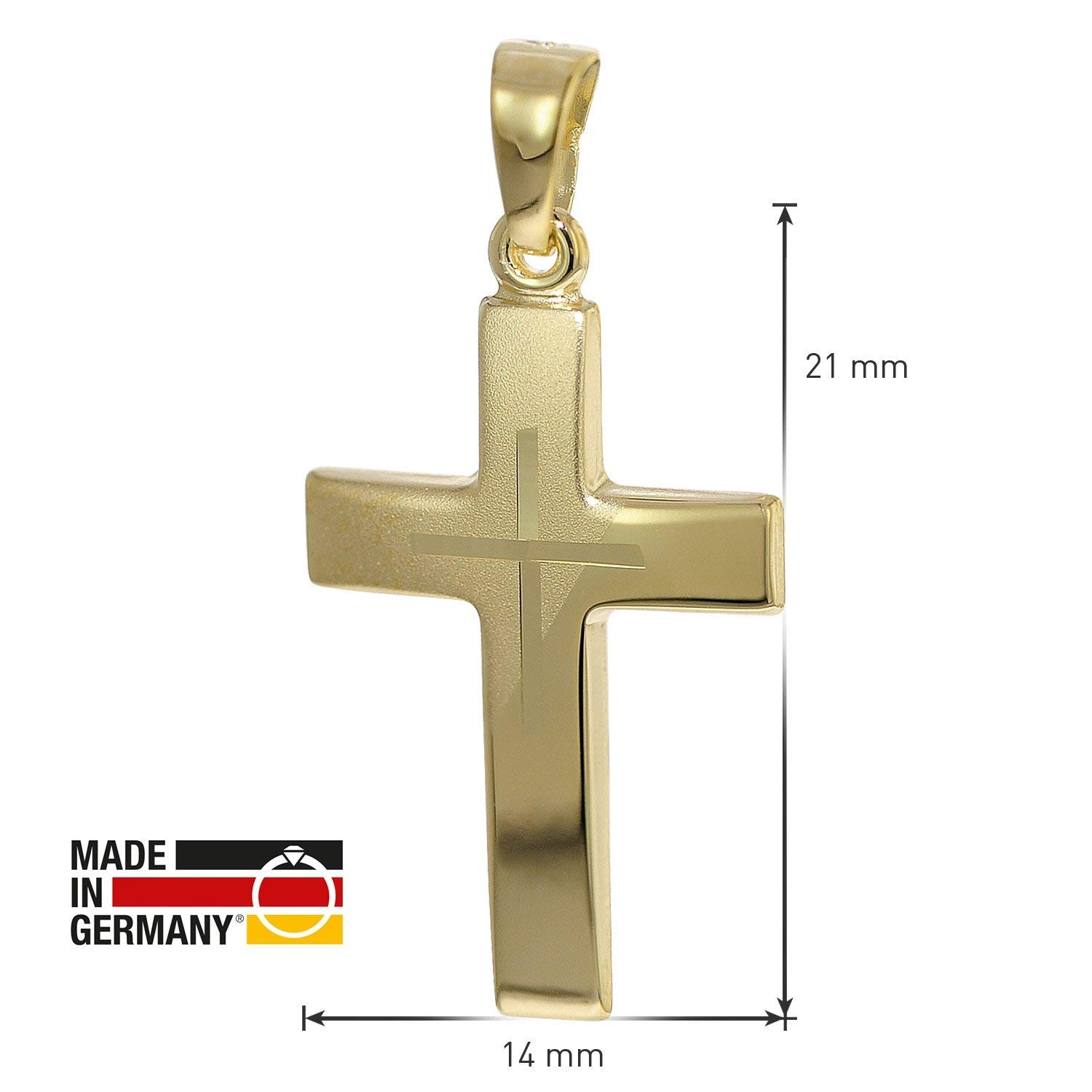 trendor 35790 Kreuz-Anhänger Gold 333 Kette Silber 50 cm